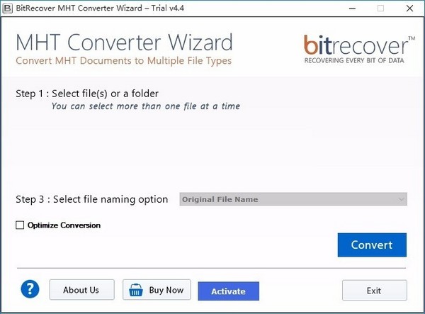 BitRecover MHT Converter Wizard破解版