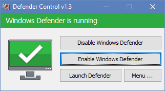【Defender软件下载】Windows Defender Control(Defender关闭工具) v1.6 中文版插图1