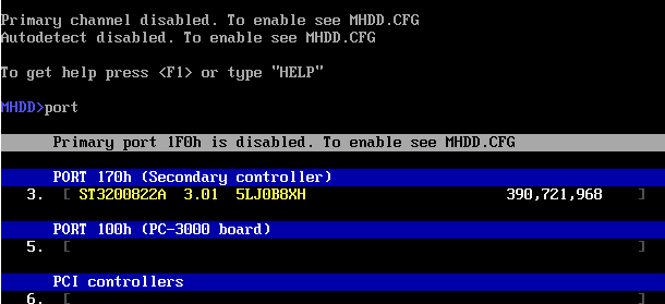 硬盘检测工具mhdd常用的命令