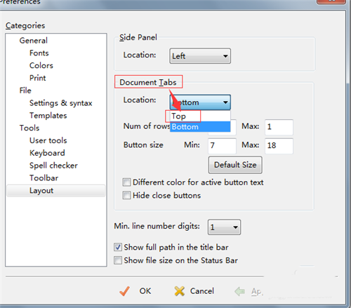 EditPlus设置文件窗口顶部显示截图4