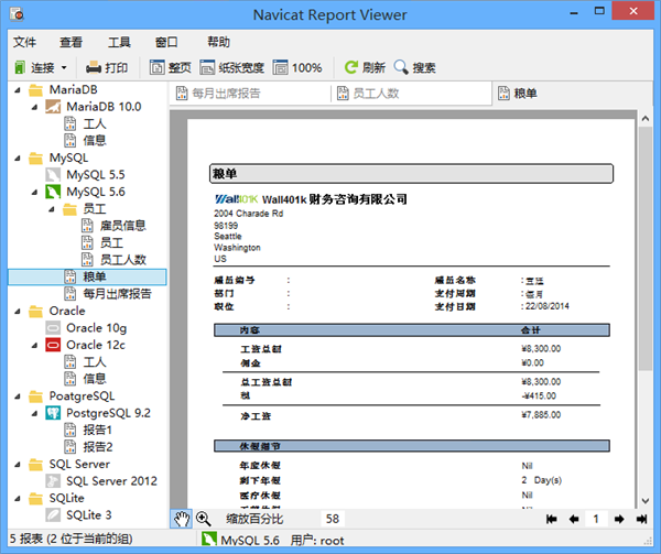 Navicat Report Viewer中文版截图