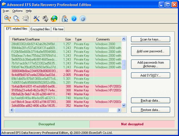 Advanced EFS Data Recovery Trial Edition免费版