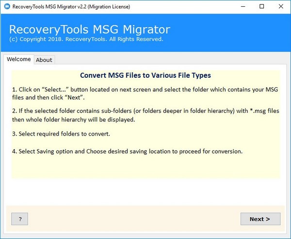 RecoveryTools MSG Migrator转换器