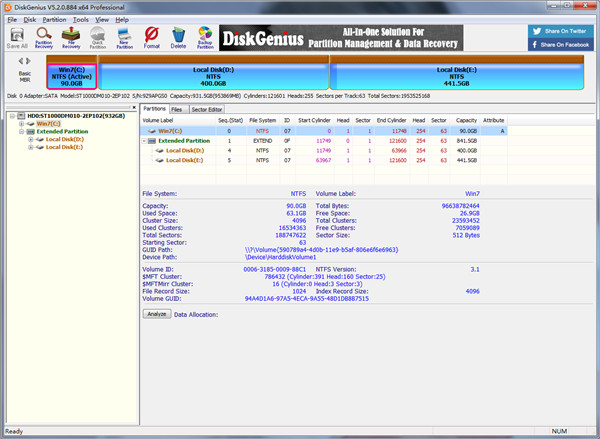 DiskGenius硬盘恢复软件免费截图、