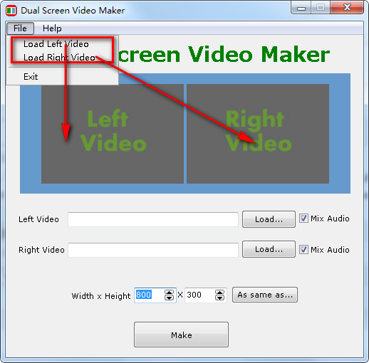【双屏视频制作工具下载】双屏视频制作器(Dual Screen Video Maker) v1.1 免费版插图2