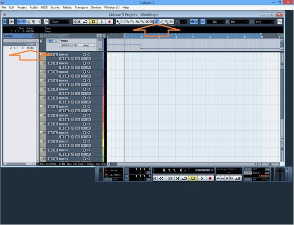 Cubase5调速度