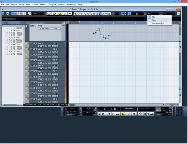 Cubase5调速度