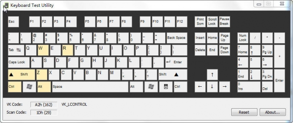 【KeyboardTest下载】键盘按键测试软件(Keyboard Test Utility) v1.0.1.0 绿色免费版插图