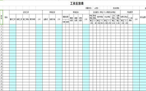 【工资表模板免费下载】工资表模板 免费绿色版插图